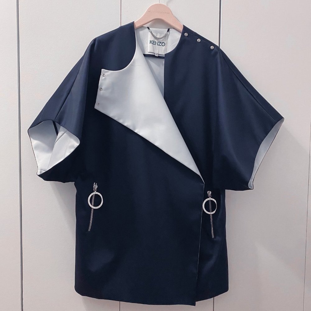 *SOLD* Kenzo navy kimono oversized coat runway piece